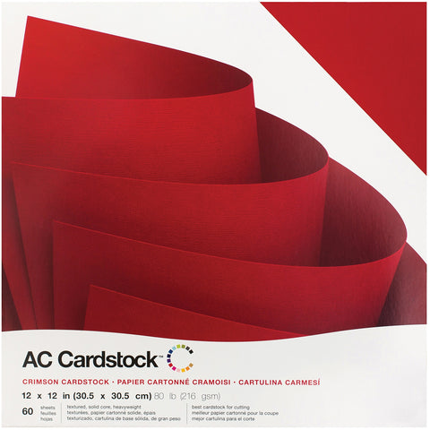 CARDSTOCK AC TEXTURED 12x12" CRIMSON - SOLD IN PACKS OF 10